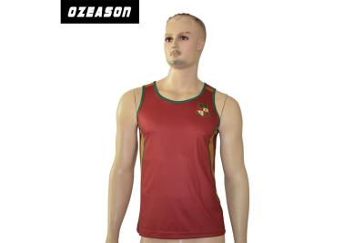 China Custom Quickly Dry Anti-Bacterial Men'S Body Building Gym / Training Singlets for sale