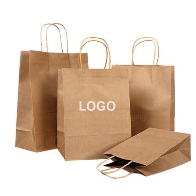 China Flexiloop Handle Brown Kraft Paper Bag 8x4.75x10.5' for Retail Shoes Store Packaging for sale