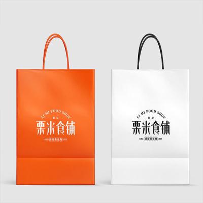 China Convenient Toowin Eco Friendly Grocery Bag for Fast Food Takeaway Kraft Paper Type for sale