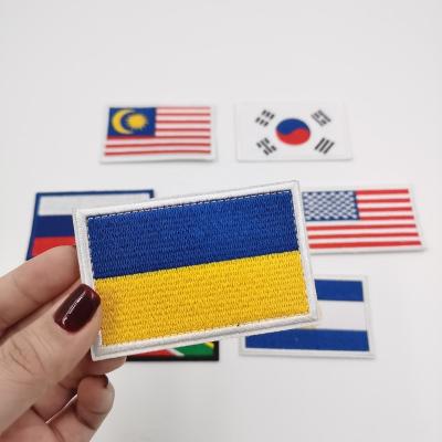 China Wholesale Embroidered World Flag Patch Sew On Ukrainian Flag Embroidered Patches Velcro Patches Flags Of Different Countries for sale