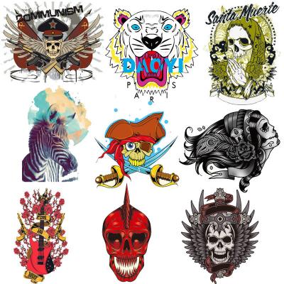 중국 Fashion Skull Screen Digital Transfer Printing Pet Heat Transfer Washable Transfer Printing Sticker For 판매용