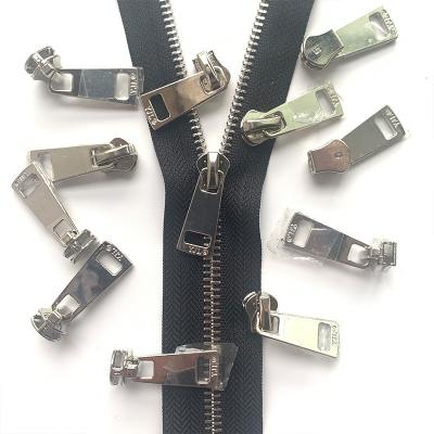 China Custom Zipper Logo High Quality Pin Lock Metal Zipper Sliders 5# Plating Zipper Pull for sale