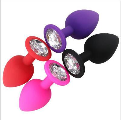 China Anal Plug Butt Plug Silicone Set Heart Crystal Jewel Decoration Butt Heart Shape Anal Plug for sale