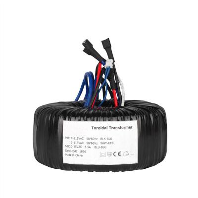 China Toroidal Power Transformer 300VA Input 0-115V, 0-115V, 50(60) Hz Output 55V 5.5A Rainproof Circular Transformer for sale