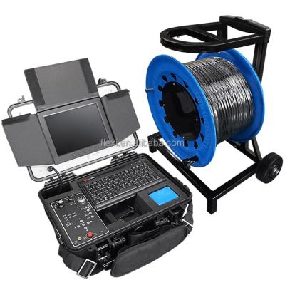 China 100m Waterproof/Waterproof Portable 300ft Borehole Camera Water Well Camera with 40mm Down View Camera and Manual Winch for sale