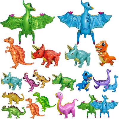 China Environmental Friendly Dinosaur Theme Custom Mylar Balloons Unique Shape Balloon Inflatable Dinosaur Favor Boy 4D Balloon for sale