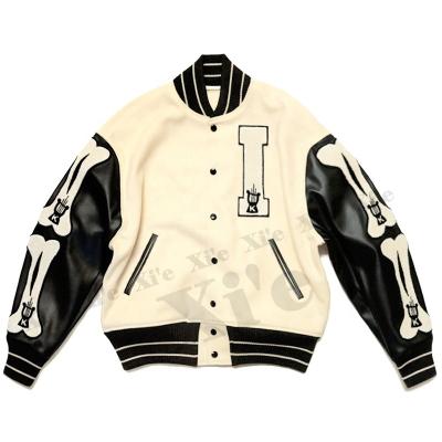 China Reversible Custom Logo Baseball Winter Letterman Jacket Men Embroidered Bone Designer Button Baseball Bomber Mens College Jackets for sale