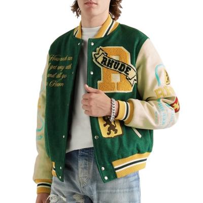 China Letterman Reversible Custom Baseball Sleeve Leather Embroidery Chenille Jackets Coats Winter Varsity Jacket For Men for sale