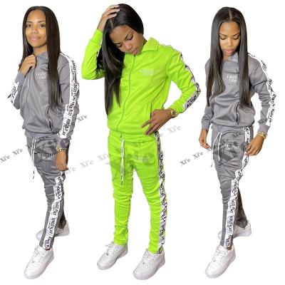 China Breathable Custom Tracksuit Sets Women To Sweat Suits With Side Bands Workout Set Wholesale Womens Joggers Sweatsuit Tracksuit for sale