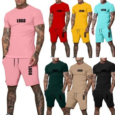 China 2022 Custom Cotton Jogging Tracksuit Men's Breathable Two-Piece Set Sportswear Men's Quick Dry Jogging Shorts Set For Men for sale