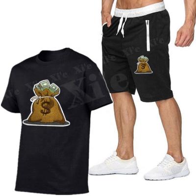 China Breathable Custom Logo Mens Sportswear Factory Tracksuit Design Tracksuit Set Shorts Summer Mens T-shirt And Short Set For Men for sale