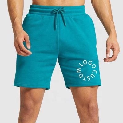 China Viable Custom Printed Logo Mens Cotton Gym Sports Embossed Shorts Workout Running Sweat Fitness Jogger Men Gym Short for sale