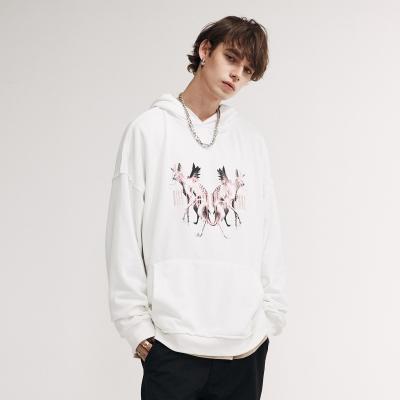 China 2021 anti-shrink autumn and winter retro fashion original brand loose hoodie branded custom printed sweatshirt oversized men's pullover for sale