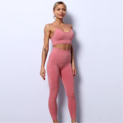 China Fashion Breathable Comfortable Summer Active Wear Sets Tight Fitness Bra Gym Leggings Yoga Wear Set 2 Pieces for sale