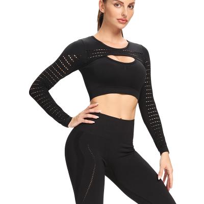 China Breathable Mesh Design Yoga Wear For Girl Long Sleeve Active Wear Gym Clothing Equipments Manufacturer 1 Piece for sale