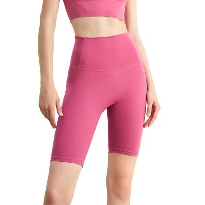 China Breathable Biker Shorts With High Waisted Side Pocket For Women Yoga Pants Butter Soft Fitness Running Athletic Shorts for sale