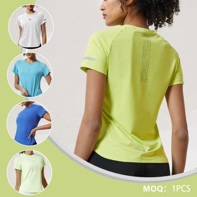 China Breathable Loose Fit Ice-Feel Women's Short Sleeve Sports T-Shirt For Summer Quick-Dry Running And Fitness Top for sale