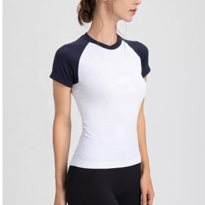 China Outdoor Sports Tight T-shirt Running Shirts Women's Breathable Sleeve Tops Yoga Workout Quick Dry Fitness for sale