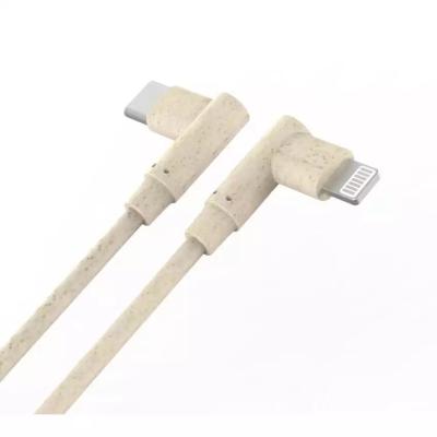 China MP3/MP4 Player Freesample 3A Right Angle USB C Cable Eco Friendly Material Cable For iPhone Cable eco wheat straw for sale