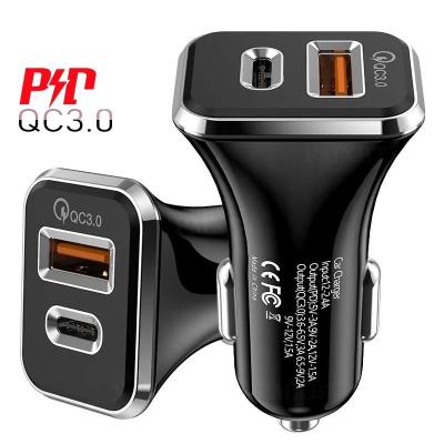 China Mobile Phone Tablet MP3 36w Fast Charger 3.0 Usb 3 Type-c Left Car Charger For Iphone 12 Pro Max Fast Pd Car Phone Charger for sale