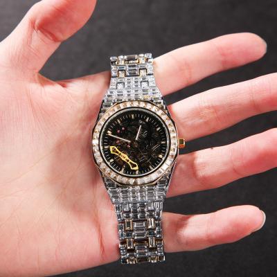 China Ristar Jewelry Stainless Steel Outlet Baguette Diamond Watch Men Steel Watch Diamond Band Custom Iced Out CZ Moissanite Watch Day/Date Watch for sale