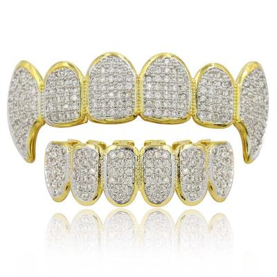 China Wholesale Fashion Teeth Grillz Hip Hop Grillz For Iced Out Teeth 3A CZ Diamond Teeth Grillz for sale