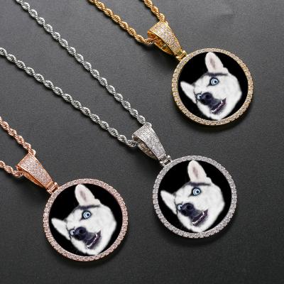 China Wholesale Hiphop Picture Necklace Pendant Jewelry Iced Out Picture Picture Pendant Necklace Custom Photo Pendants for sale