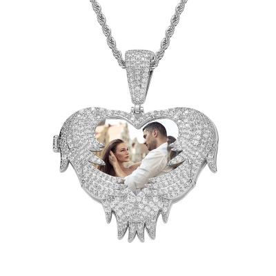 China Wholesale Hiphop Picture Necklace Pendant Jewelry Iced Out Picture Photo Frame Pendant for sale