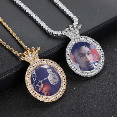 China Wholesale Hiphop Picture Pendant Iced Out Diy Photo Pendant Necklace Custom Photo Pendants for sale