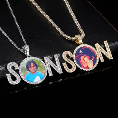 China Wholesale Hiphop Picture Pendant Iced Out Diy Picture Pendant Necklace Custom Photo Pendants for sale