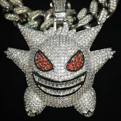 China Hiphop Hip Hop Iced Out Pokemon Gengar Pokemon Pendant Necklace for sale