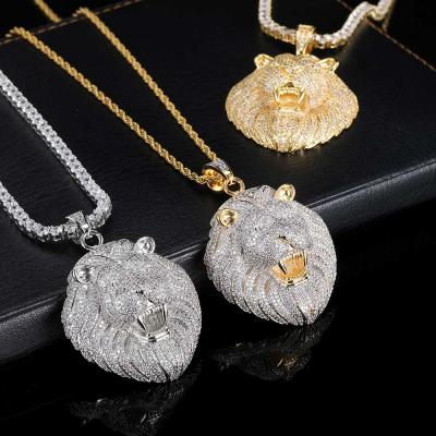 China Fashion Hip Hop Diamond Heavy Gold Pendant Hiphop Jewelry Ristar Lion Iced Out Necklace Pendants for sale