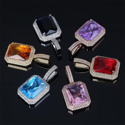 China Hiphop Hip Hop Iced Out Gemstone Ruby Pendant Necklace pendant for men for sale