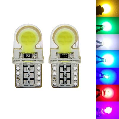 China Short Bulbs Auto 24V 12V T10 Led W5W LED 168 White COB Silica 194 W5W LED 168 Pink Green Blue Red Yellow License Plate Light Lamp Bulb for sale