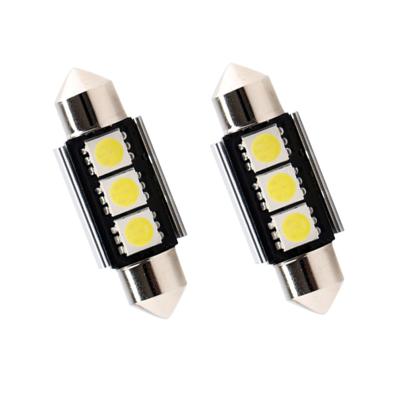 Κίνα Aluminum Part Dome Light T11 12V-24V Scallop 36/39/41 Mm C5W 5050 Chip 3SMD Canbus Gray Card Plate Interior Reading Light Bulb προς πώληση