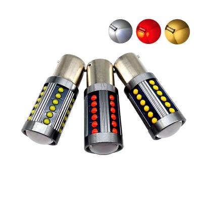 China Factory 12-24V LED+ABS+Aluminum New COB 36smd S25 1156 BA15S P21W LED BAY15D P21/5W 1157 led turn signal brake backup clear amber bulb for sale