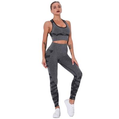 China Breathable Clothing Fitness Clothing Set Wholesale Women Ladies Seamless 2 Piece Fitness Yoga Gym Leggings Bra Sports Sets for sale