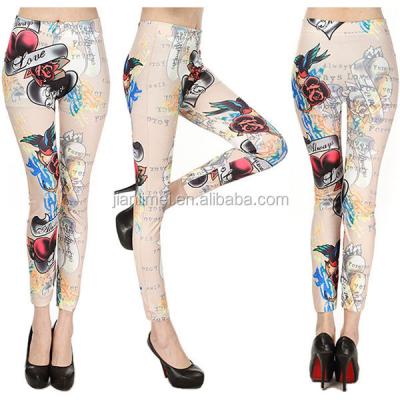 China Polyester Antibacterial Printing Skinny Leggings For Women for sale