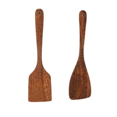 China Durable Heat Resistant Wooden Wok Turners Non-Stick Wooden Kitchen Utensils Household Cooking Spatula for sale