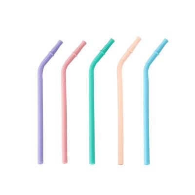 China Sustainable Eco Friendly Reusable Silicone Drinking Straws With Soft With Bendable Tips For Toddlers And Kids for sale