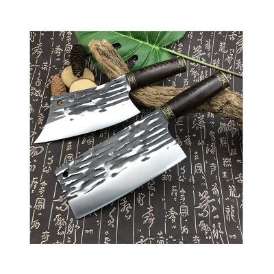 China Durable 4CR13 Stainless Steel Hand Forged Hammer Style Meat Cleaver Boning Knife Chef Butcher Knife With Wooden Handle for sale