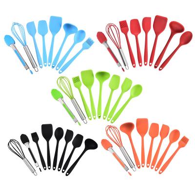 China Amazon Sustainable Hot Sale 8 Pieces Silicone Kitchenware Baking Baking Tools Mini Kitchen Utensils Set for sale