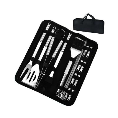 China Hot Selling Premium Easily Cleaned Outdoor Camping BBQ Utensils Grill Tool Kit With Storage Case for sale