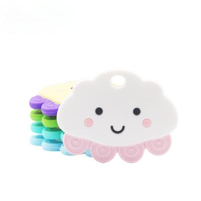 China Food Grade Silicone Baby Teether Cartoon Cloud Soft Chew Eco-friendly Teether For Baby for sale