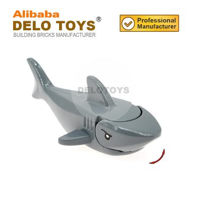 China Eco DELO material TOYS plastic small size shark with moving mouth building bricks animal toys building blocks for children (DX006) for sale