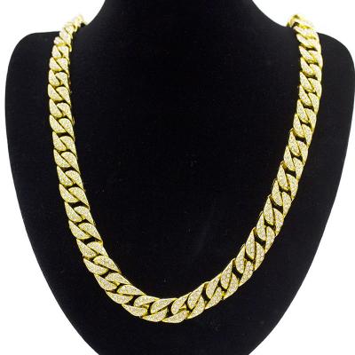 China big gold hip pop chains with crystal big European and American style gold hip pop chains with crystal for sale