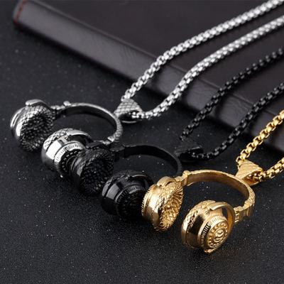 China Gold titanium steel helmet shaped hip noise chains style creation personality gold titanium new the steel helmet shaped hip noise chains for sale