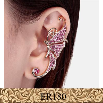 China Korean Design Wholesale Butterfly ALLOY Customer Top Ladies Ear Cuff Earring Jewelry for sale