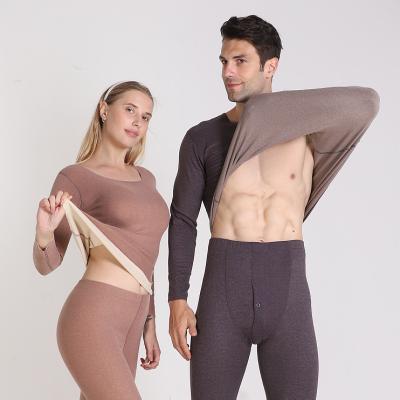 China Viable Wholesale Soft Fabric Women Winter Thermal Underwear Women Long Johns Couple Cheap Matching Thermal Underwear Set for sale