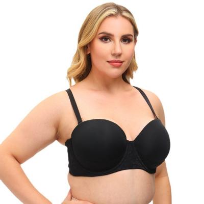 China Wholesale 1/2 One Piece Cup Plus Size Sexy Bras High Quality Lift Up Black Bra Underwire Large Size Bras For Fat Women for sale